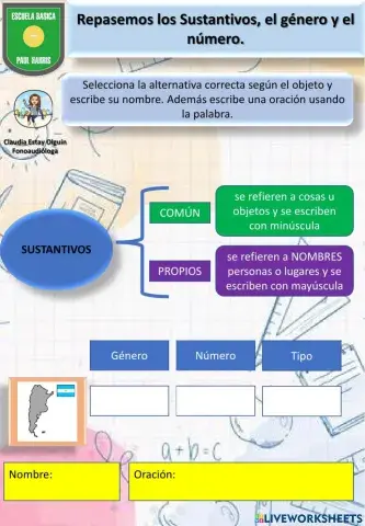 Sustantivos propios o comunes, género y número