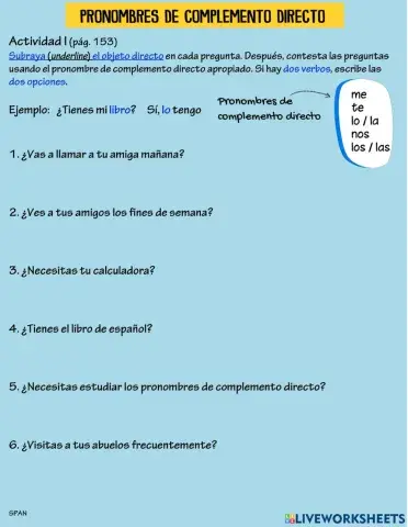 Pronombres de complemento directo