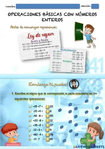 Operaciones B-asicas con Números Enteros