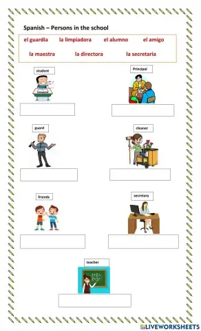 Spanish - Persons in the School