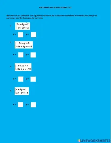 SISTEMAS DE ECUACIONES LINEALES 2x2