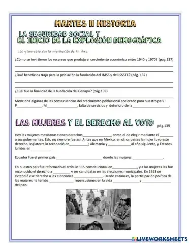 La seguridad social - las mujeres con derecho al voto