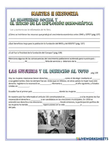 La seguridad social - las mujeres con derecho al voto