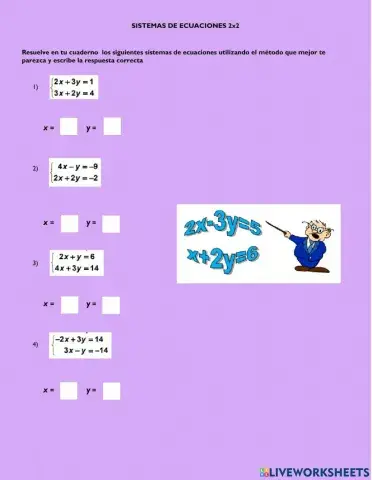 SISTEMAS DE ECUACIONES LINEALES 2x2