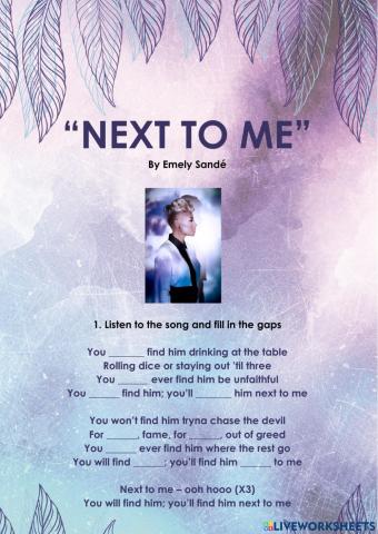 Next to me- by Emely Sande