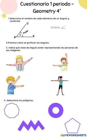 Cuestionario Geometry 4°