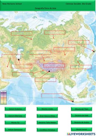 Geografía Física de Asia 6to Grado