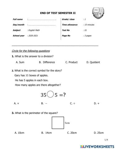 G3 Semester 2 Review