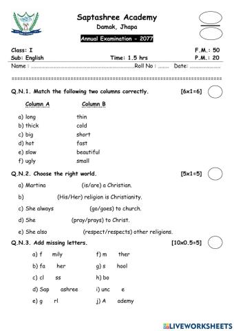 Solve the following.