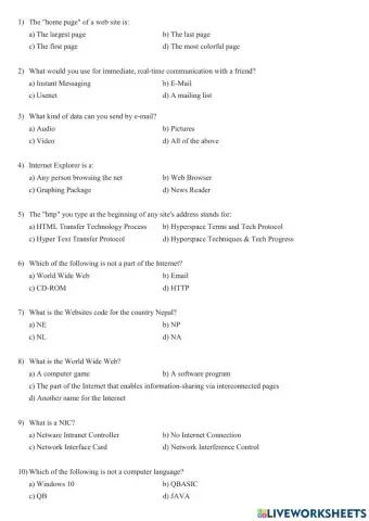 Internet & Network Objective Questions-3