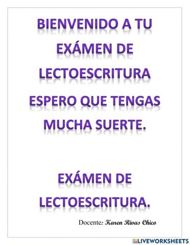 Examen lectoescritura 2
