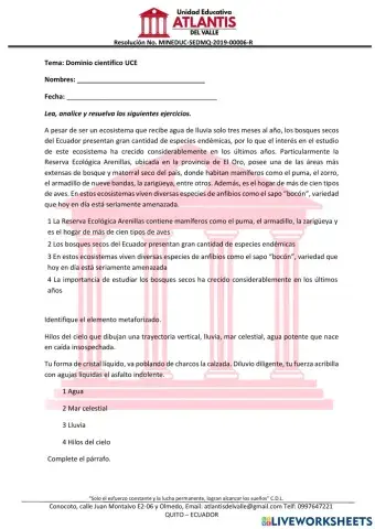 Dominicio científico UCE-BIOLOGÍA