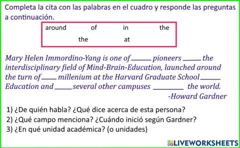 Articles and prepositions