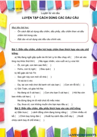 Ôn tập về dấu câu