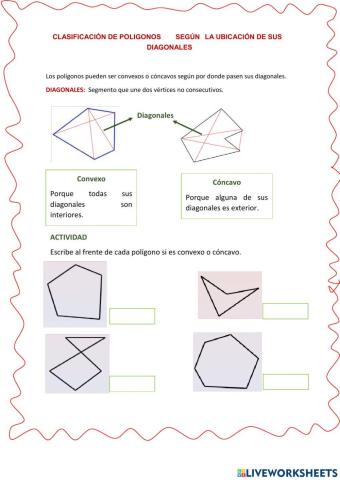  Poligonos según la ubicación de sus diagonales