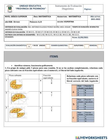 Evaluación diagnóstica
