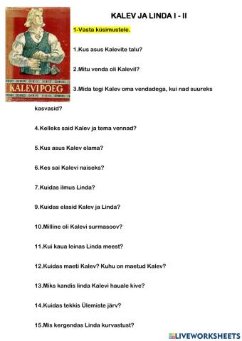 8kl-Eepos KALEVIPOEG (KALEV ja LINDA I-II)