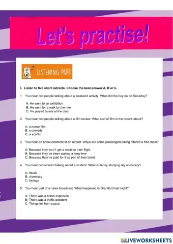 Listening, reading & use of english