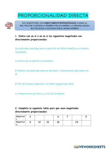 Proporcionalidad directa