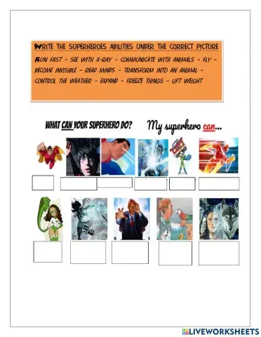 Superheroes abilities