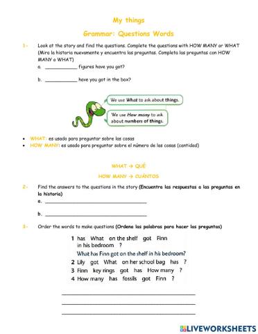 Grammar questions words