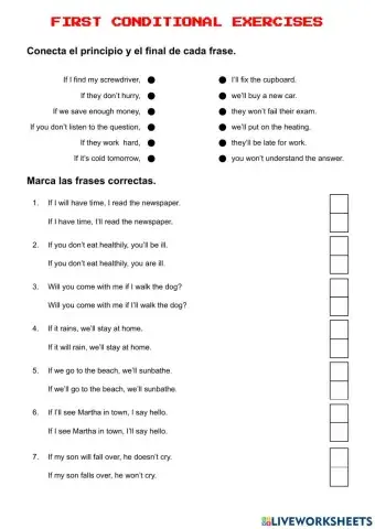 First Conditional Exercises