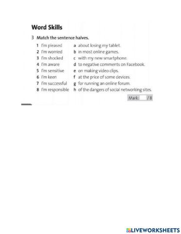 Adjective + preposition