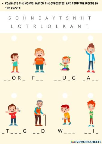 Adjectives wordsearch