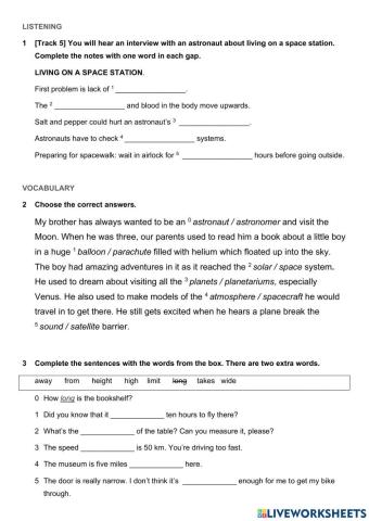 Test english class b1+ unit 5