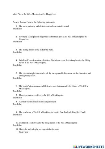 The Main Plot of To Kill a Mockingbird