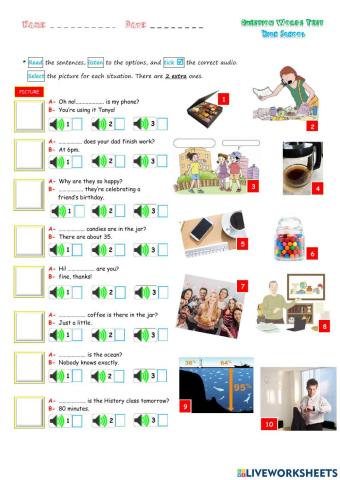 Question Words - TEST