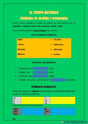 Tiempo histórico. cronología. unidades de medida
