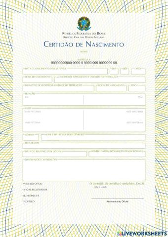 Certidão de nascimento