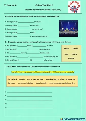 Present Perfect -ever-never-for-since