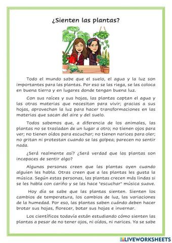 ¿Sienten las plantas?