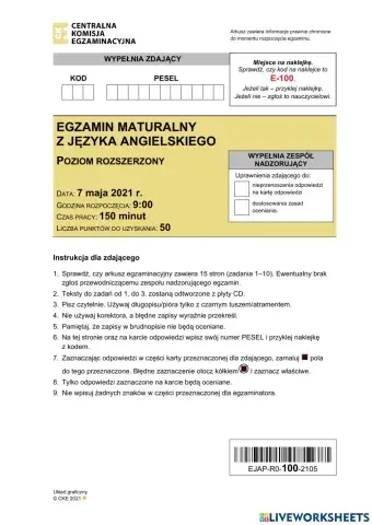 Matura extended 2021