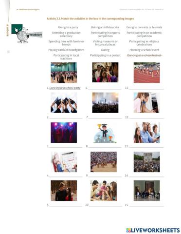 Activities and events