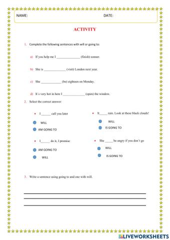 Uso del will y goint to