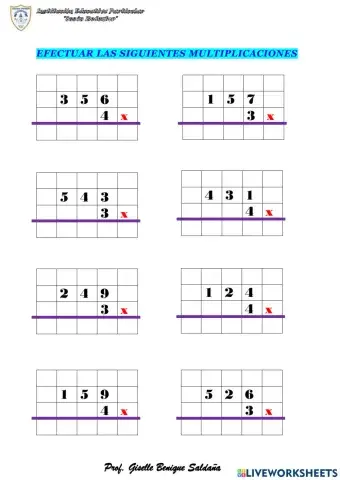 Multiplicación por 1 cifra