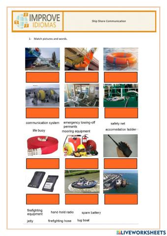 Ship shore vocabulary