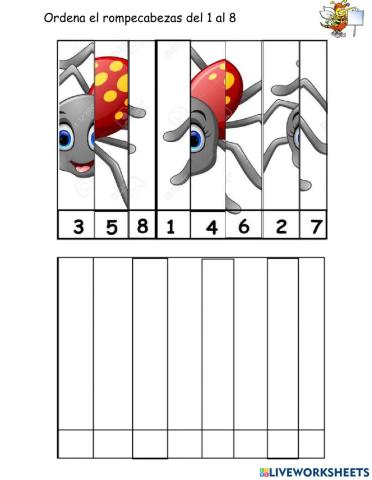 Ordena del 1 al 8