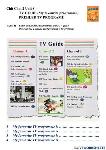 Chit Chat 2 Unit 8 - TV GUIDE (p.40)