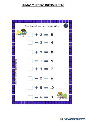 Sumas y restas incompletas