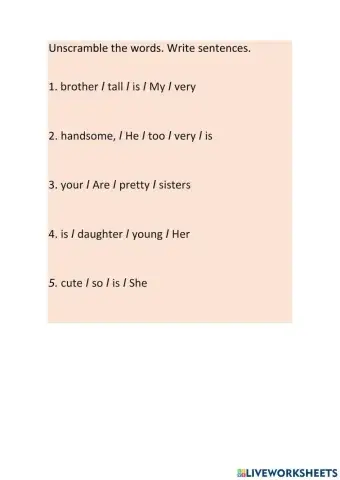 Unscramble the words