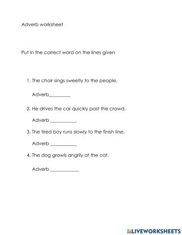 Identifying adverbs in a sentence