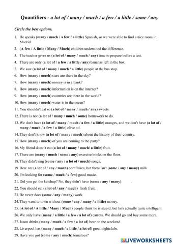 English 1 - Quantifiers