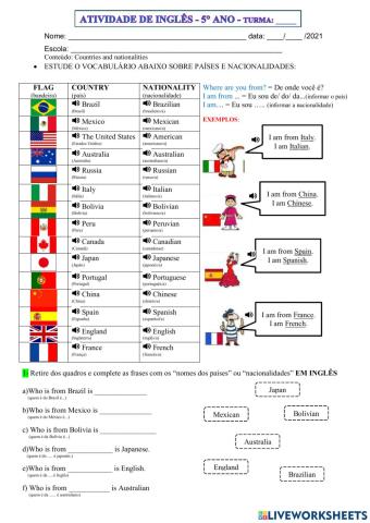 5° ano - INGLÊS - 12-05-21