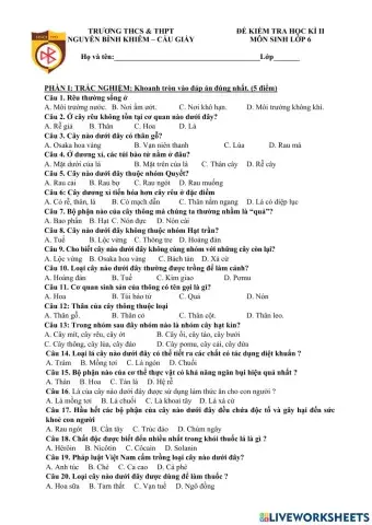 Kiểm tra học kì 2