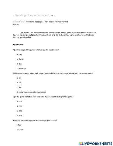 A friendly poker game