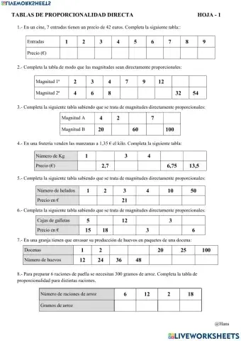 Proporcionalidad Directa